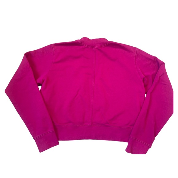 Green Eyed Girl Cropped Long Sleeve Pink Sweatshirt – Size Medium – Mock Neck, B - Picture 3 of 11